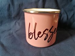 Kubek metalowy różowy Blessed!