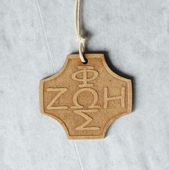 Zawieszka drewniana FOSKA na sznurku-rzemyku