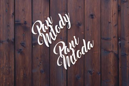 Napis Dekoracyjny Pan Młody i Pani Młoda, komplet