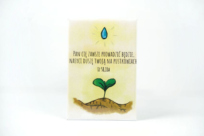Magnes metalowy 8 x 5,5 cm - Pan cię zawsze prowadzić będzie...
