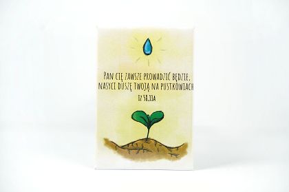 Magnes metalowy 8 x 5,5 cm - Pan cię zawsze prowadzić będzie...