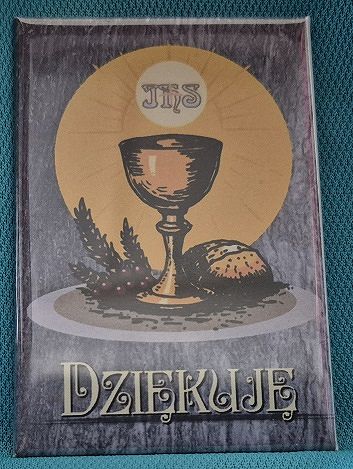 Magnes metalowy 8 x 5,5 cm Dziękuję