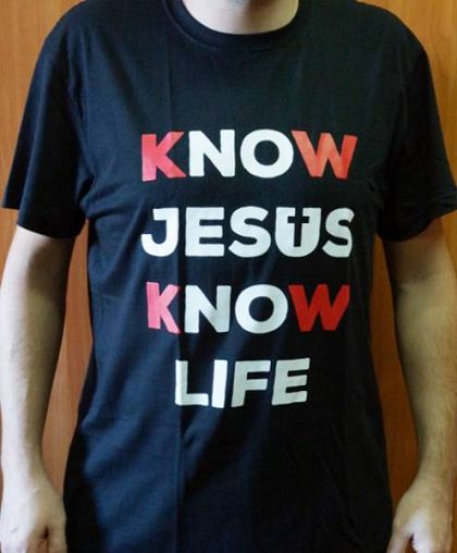 Koszulka T-shirt czarna KNOW JESUS KNOW LIFE