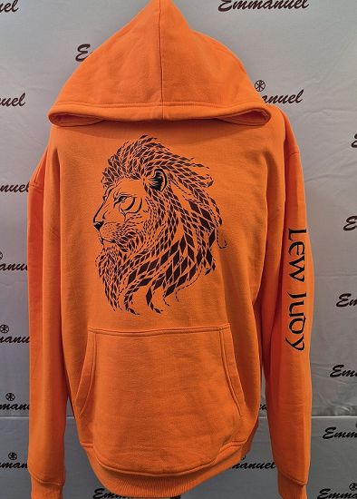 Bluza z kapturem pomarańczowa Lew Judy