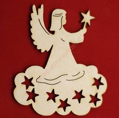 Ozdoba świąteczna z drewna mała wzór 12