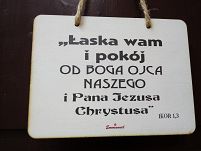 Tabliczka drewniana - Łaska wam i pokój