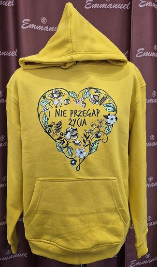 Bluza z kapturem żółta Nie przegap życia