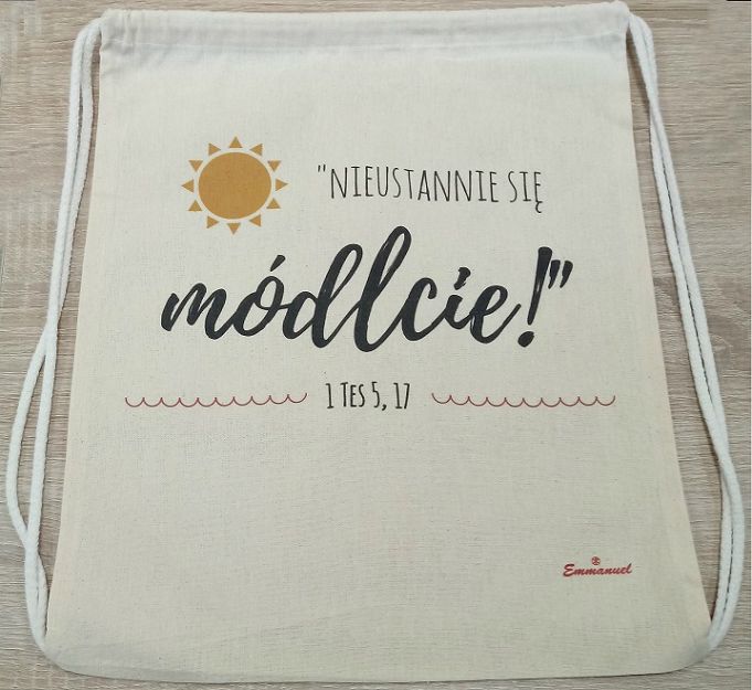 Plecak bawełniany Nieustannie się módlcie
