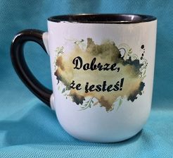 Kubek czarny Dobrze ze jesteś 290 ml