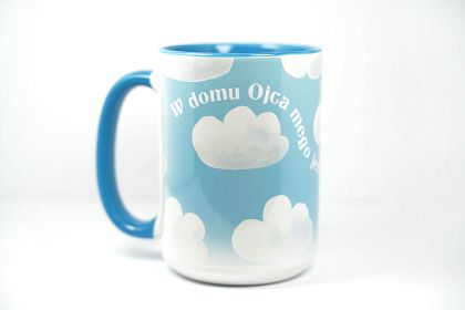 Kubek z kolorowym wnętrzem 440 ml -   W domu Ojca mego jest mieszkań wiele J 14, 2