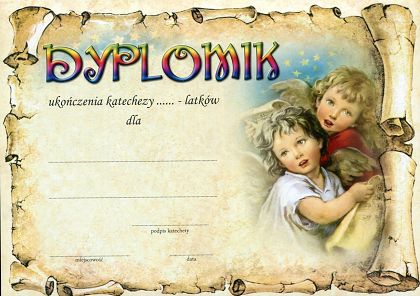 Dyplomik ukończenia katechezy  wzór 11
