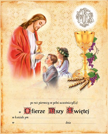 Pamiątka komunijna motyw Eucharystyczny (2)