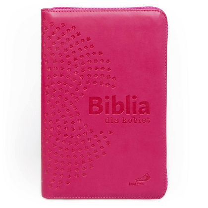 Biblia dla kobiet - malinowa, zamek, złocone brzegi kartek