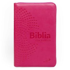 Biblia dla kobiet - malinowa, zamek, złocone brzegi kartek