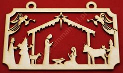 Ozdoba świąteczna z drewna duża wzór 7