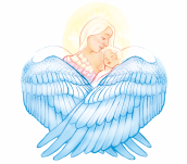 Poduszka przytulanka - Anioł Stróż - niebieski