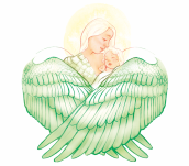 Poduszka przytulanka - Anioł Stróż - zielony