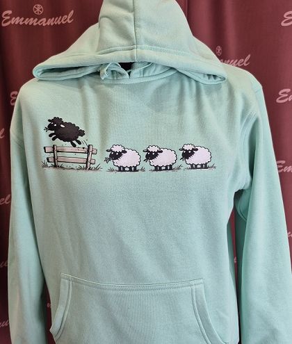 Bluza z kapturem zielona 100 owieczek