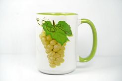 Kubek zielony Ja jestem krzewem winnym wy latoroślami...440 ml