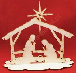 Ozdoba świąteczna z drewna duża wzór 3 (2 elementy)