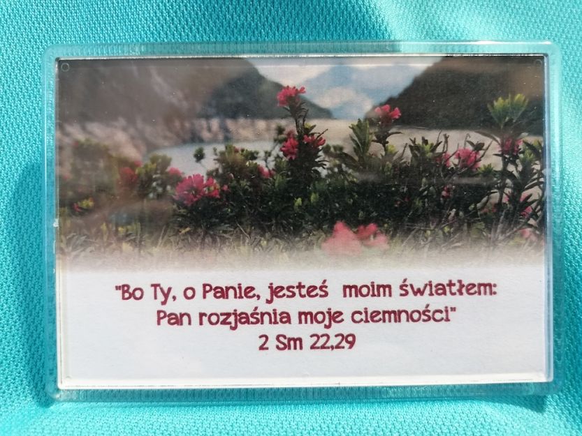 Magnes akrylowy 9,5 x 6,5 cm  Bo Ty o Panie jesteś moim światłem...
