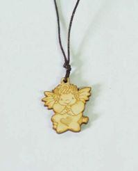 Zawieszka drewniana aniołek na sznurku