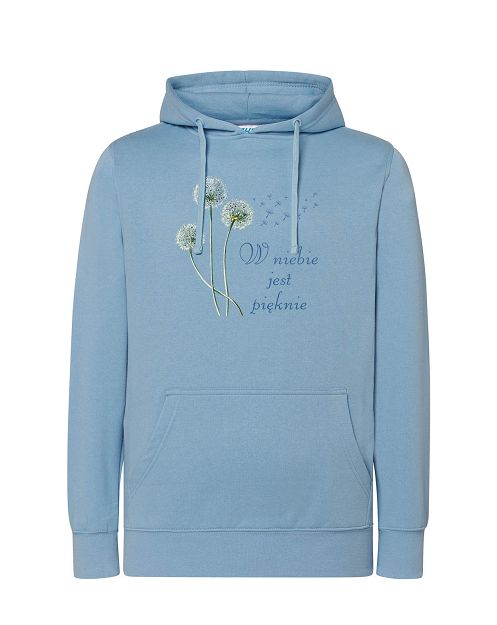 Bluza z kapturem niebieska W niebie jest pięknie