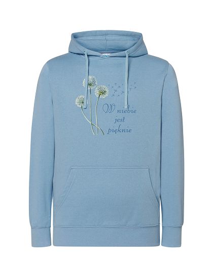 Bluza z kapturem niebieska W niebie jest pięknie