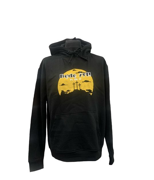 Bluza z kapturem czarna Będę Żył