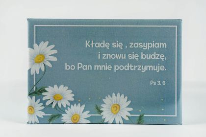 Magnes metalowy 8 x 5,5 cm Kładę się, zasypiam i znowu się budzę....