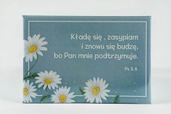 Magnes metalowy 8 x 5,5 cm Kładę się, zasypiam i znowu się budzę....