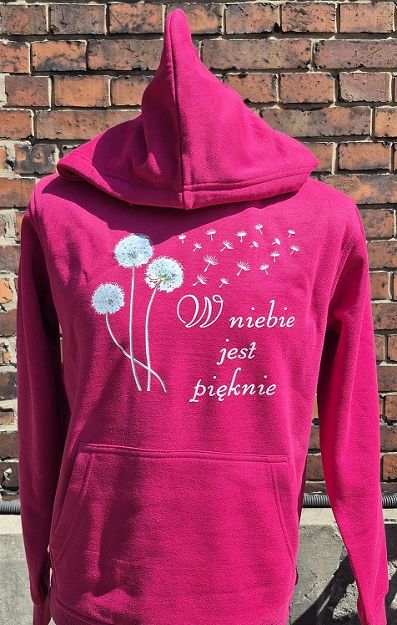 Bluza z kapturem różowa W niebie jest pięknie