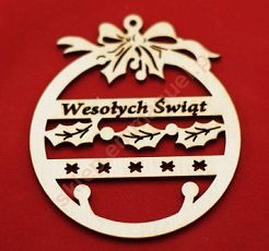 Ozdoba świąteczna z drewna mała wzór 4