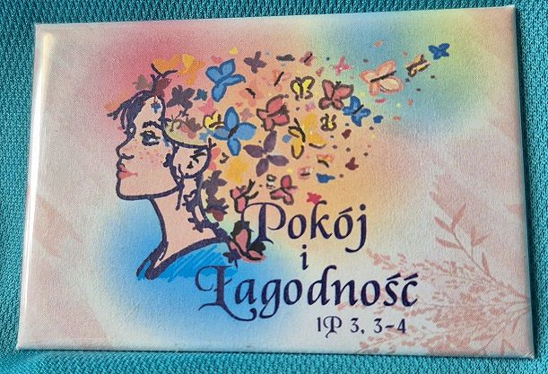 Magnes metalowy 8 x 5,5 cm Pokój i łagodność
