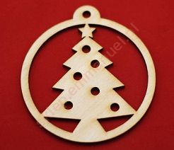 Ozdoba świąteczna z drewna mała wzór 10