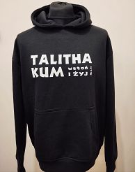 Bluza z kapturem czarna - Talitha kum. Wstań i żyj!