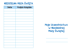 Kontrolki Moje Uczestnictwo w Niedzielnej Mszy Świętej