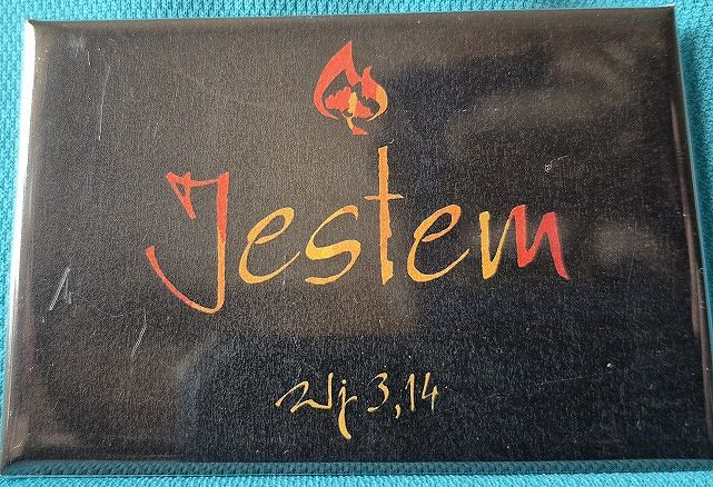 Magnes metalowy 8 x 5,5 cm Jestem