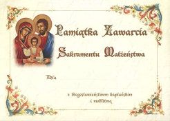 Pamiątka zawarcia sakramentu małżeństwa (wzór III)