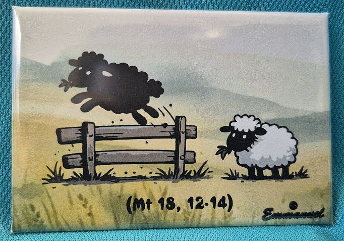 Magnes metalowy 8 x 5,5 cm 100 owieczek