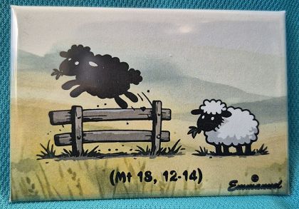 Magnes metalowy 8 x 5,5 cm 100 owieczek