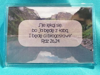 Magnes akrylowy 9,5 x 6,5 cm Nie lękaj się bo Ja będę z tobą