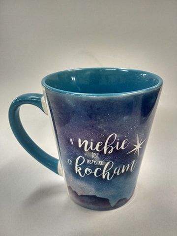 Kubek latte z kolorowym wnętrzem - W niebie jest wszystko co kocham 