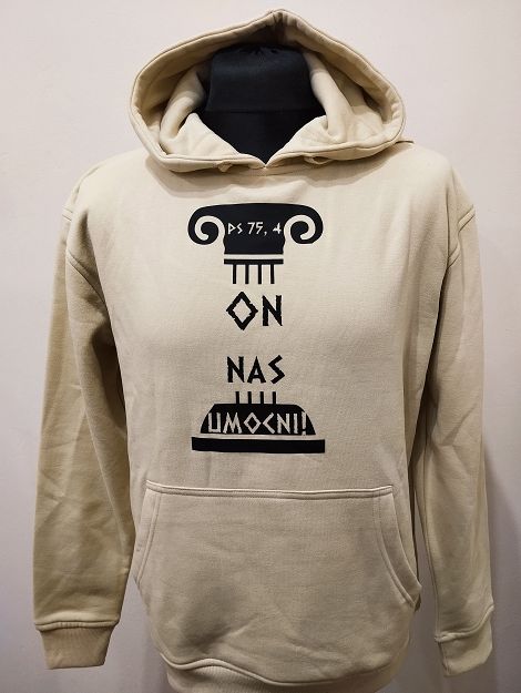 Bluza z kapturem kremowa - On nas umocni