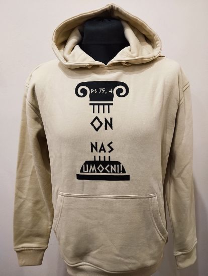 Bluza z kapturem kremowa - On nas umocni