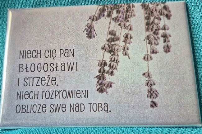 Magnes metalowy 8 x 5,5 cm Niech cię Pan błogosławi