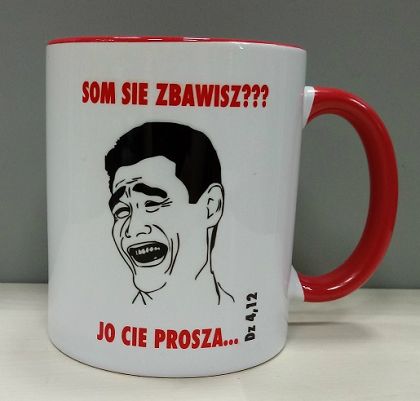 Kubek z kolorowym wnętrzem - Som sie zbawisz???