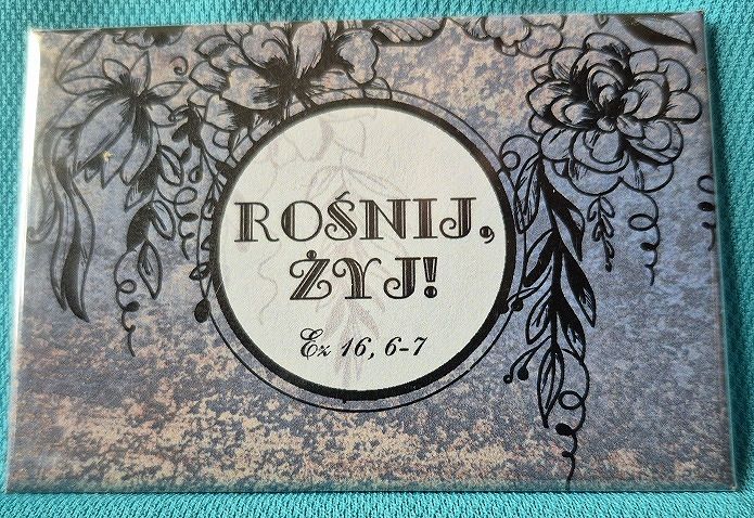 Magnes metalowy 8 x 5,5 cm Rośnij żyj!