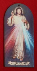 JEZU UFAM TOBIE - obrazek drewniany kolorowy 14 cm