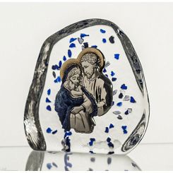 Obrazek na szkle posrebrzany św. Rodzina KOLOR 2763